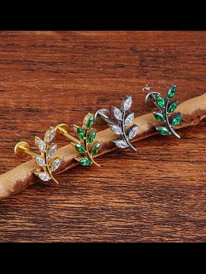 1 枚平底耳钉，适用于海螺、耳轮和耳软骨穿孔。规格：16G（1.2 毫米）；长度：5/16 英寸（8 毫米）和 1/4 英寸（6 毫米），采用 ASTM F136 钛金属螺丝制成，非常适合用作身体穿孔饰品，防过敏，并镶嵌 AAA 方晶锆石。这款耳钉是送给亲朋好友的全新好礼，适合在周年纪念日、生日、圣诞节、情人节和圣诞倒数日历等场合佩戴。