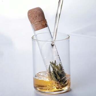 1pc Glass Test Tube Tea Infuser, Creative Tea Water Separator Filter, Office Tea Set Accessories