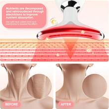 Belovedone Neck & Face Massager, Neck Beauty Device, 3 Intensity Levels & Constant Temperature Massage & 3 Color Modes Neck & Face Beauty Device, Reduces Fine Lines & Lifts Sagging Skin, Heating Vibration Skin Rejuvenation Lifting Beauty Instrument, Suitable For Home Facial Care Machine - White - View 5