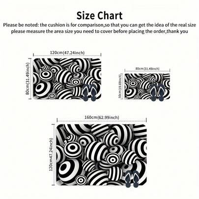 1 pezzo Tappeto da pavimento con motivo a palla bianco e nero, comodo e morbido tappeto per il soggiorno, tappetino antiscivolo per il bagno, tappetino spesso per i piedi, accessori per il soggiorno, decorazione per la casa, decorazione per la stanza