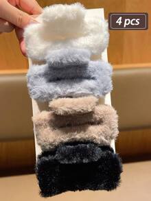 4 piezas Pinzas para el cabello de mujer de estilo minimalista y multicolor, accesorios de cabello versátiles y elegantes, adecuados para uso diario casual, accesorios de cabello de mujer, accesorios de otoño, útiles escolares, accesorios de cabello de otoño/invierno - Multicolor - Ver 10