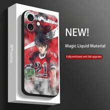 Custodia per telefono compatibile con Eyeshield21 Rugby Comics, morbida, nera e antiurto, compatibile con 17, 16, 15, 14, 13, 12, 11, X, XR, XS, 8 Plus, Mini, Pro e Pro Max