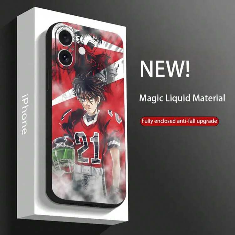 Funda de teléfono Eyeshield21 Rugby Comics compatible con  17 16 15 14 13 12 11 X XR XS 8 Plus Mini Pro Max, funda suave negra a prueba de golpes, compatible con funda de  17, funda de  17 Pro, funda de  17 Pro Max - Negro10 - Añade 4