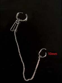 1PC Stainless Steel Chain Linked Earring Hinged Lip Ring Fake Piercing Lip Clip Anime Nana Style Punk Jewelry Body Piercing