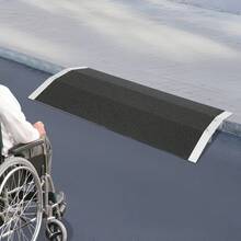 12° Wheelchair Ramp Threshold Ramp With Non-Slip Surface Door Threshold Ramp UK - Black+Silver - View 1