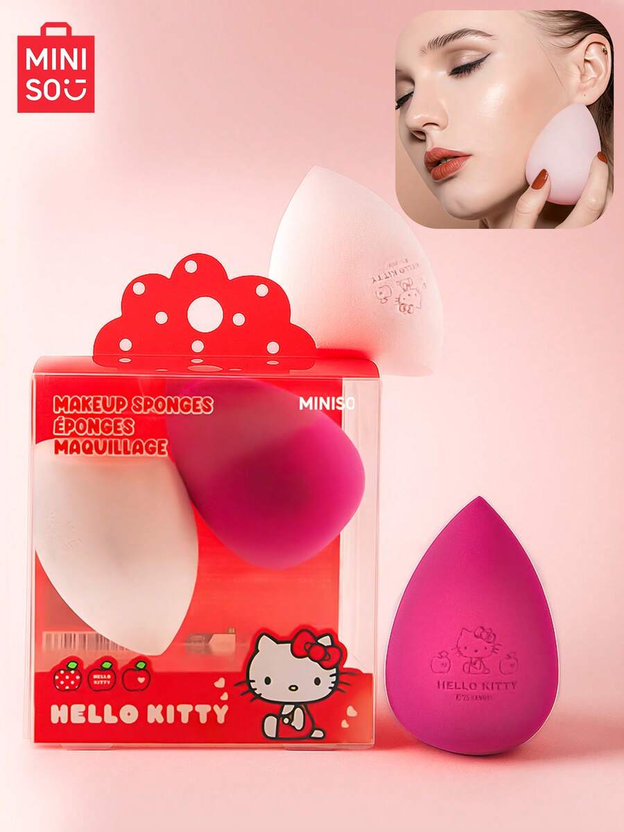 2 pièces Éponge de maquillage X, Houppette de poudre mignonne, Utilisation sèche et humide, Application de maquillage précise sans encrassement, Bon marché, Remplissage de bas de Noël, Maquillage, Outils de maquillage, Articles bon marché, Cadeaux, Cadeaux pour femmes, Cadeaux de Noël - Rouge - Voir 1