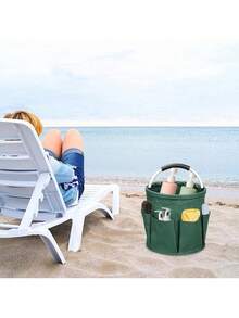 6-Pocket Foldable Portable Cleaning Caddy, Handheld Cleaning Tote Bag With Handle, Suitable For Outdoor Camping, Garden Storage, Home Bathroom, Great Gift For Valentine's Day And Other Holidays (Gray/Green/Black/Blue) - Multicolor - View 8