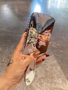 1 pieza Serie Diamante (Diamante Blanco) Cepillo de aire con cojín de rhinestone brillante y de moda, cepillo de aire rizado y esponjoso, peine de masaje anti-estático para uso seco/húmedo en el hogar, cepillo de cabello de nicho Y2K, cepillo grande y esponjoso para flequillo para mujeres, multicolor con rhinestones, regalo de cumpleaños, fiesta, vacaciones, Año Nuevo, San Valentín, Ramadán, arte decorativo de diamantes - Multicolor - Ver 9