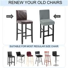 Waterproof Dining Chair Covers Stretch Chair Covers For Dining Room Chair Protectors Covers - 深灰色 - 查看 3
