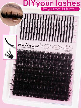 3 IN 1 Lash Clusters 270/266/250/244 PCS 100D/80D/60+80D/80+100D Long 10-20mm Lash Spikes Eyelash Clusters Volume Individual Lashes DIY Spiky Lash Extension Manga Cluster Eyelash Extensions Mink Strips Lashes Thick Lash Clusters, Eyelash Clusters, Individual Eyelashes, Lashes, Fake Lashes