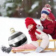 Bola Inflable Gigante de Navidad con Bomba, Bola Navideña Inflable(60cm),Decoración Navideña y de Fiestas - Negro - Ver 7