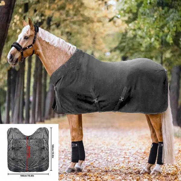 1PC Winter Warm Horse Jacket Soft Horse Jacket Thickened Mosquito Repellent Horse Clothes Blanket Comfortable Flannel Horse Protective Clothes