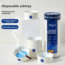 25er-Pack Einweg-Aschenbecher aus verdicktem und gehärtetem Schaumstoff mit Sand zur Verhinderung von Aschefliegen, geeignet für den Gebrauch zu Hause und im Büro
