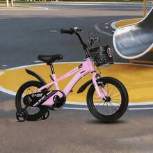 Kids Bike For Boys And Girls Ages 3-12, 14 16 20 Inch Bicycle With Training Wheels/Kickstand , Easy To Assemble, Ride, Vibrant Colors, For Sports Bicycle For Kids, Easy Assembly, Multiple Color Option - 粉色 - 查看 9