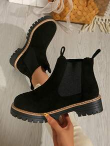 Stivali Chelsea da donna taglie forti, stile casual britannico, versione coreana, autunno/inverno 2025