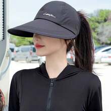 Women's Summer Outdoor Sun Hat Large Wide Brim Soft Breathable Sun Hats For Travel Hiking Beach Hats - màu đen - Xem 2
