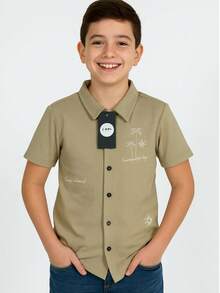 Young Boys Shirts - Beige - View 1