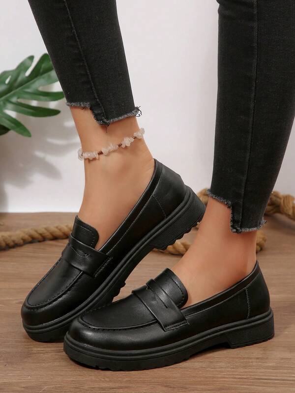 Women's Casual Comfortable Thick Sole Loafers, Versatile For Daily Commute, All Season