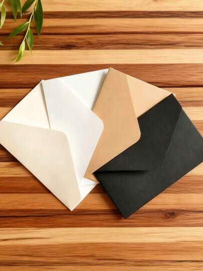 Mini envelopes de papel kraft com 10/20/40/50 peças, estilo minimalista vintage e estético para cartas de amor, convites de casamento, correspondências para escritório, cores sortidas de volta às aulas
