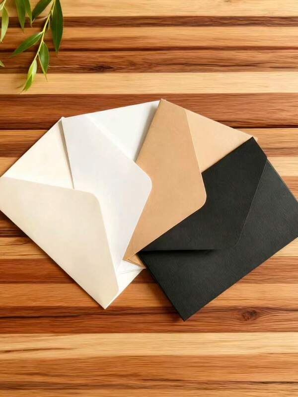 10pcs/20pcs/40pcs/50pcs Kraft Paper Mini Envelopes, Vintage Aesthetic Minimalist Style For Love Letter, Wedding Invitation, Office Mailing, Assorted Colors Back To School