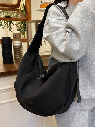Bolso de hombro casual de gran capacidad para hombres, versátil, ligero y con múltiples bolsillos, de moda y exclusivo, adecuado para clase, trabajo, deportes al aire libre, viajes, transporte, bolso tipo dumpling, un regalo para hombres