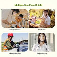 Gafas protectoras transparentes antivaho de cara completa con filtros reemplazables, adecuadas para ciclismo, trabajo, jardinería, cortar el césped y eliminación de polvo, diseño de diadema de protección de reutilizable, fácil de usar, correas ajustables - Multicolor - Ver 6