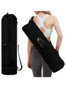 Yoga Mat Strap With Water Bottle Pocket And Bottom Wet Bag, Large Capacity Multi-Function Storage Bag, Convenient To Carry Yoga Mat