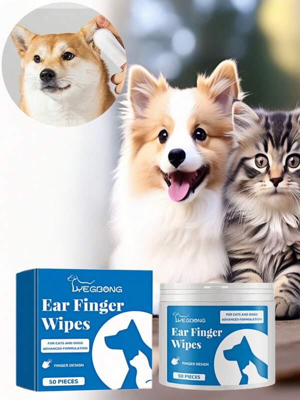 YEGBONG Pet Cleaning Finger Wipes, Ear Care Finger Sleeve To Remove Earwax, Teeth Cleaning Finger Sleeve, Dog & Cat Dental Plaque Cleaning & Oral Care, Pet Ear Cleaning Deodorizing Wipes To Remove Earwax, Convenient Cleaning To Prevent Pet Issues, Pet-Friendly Ear Wiping, Non-Irritating Cleaning & Prevention, New Pet Owner Cleaning Essential, Pet Ear Cleaning No-Rinse, Pet Odor-Free Ear Wipe, Easy & Quick To Use
