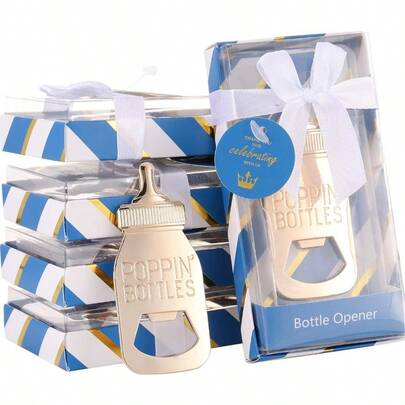 48 Pcs Royal Blue Prince Baby Shower Favors For Boy,POPPINS'BOTTLE Bottle Opener Baby Shower Favor For Guests Boy Baby Shower Souvenirs Decoration Goodiebag Supplies By PARTYGOGO (Royal Blue, 48)