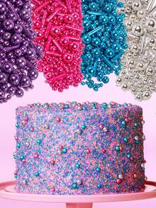 75g/2.6oz Gold Sprinkles Cake Toppers Baking Cake Decorations, Gorgeous Cupcake Decorations, Ice Cream Decorations, Suitable For Holiday Celebrations, Birthday Wedding Party. - Multicolor - View 1