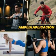 Guantes para Gimnasio Unisex para Gimnasio con Ventilación para Levantamiento de Pesas y Soporte para Muñeca - Negro - Ver 6