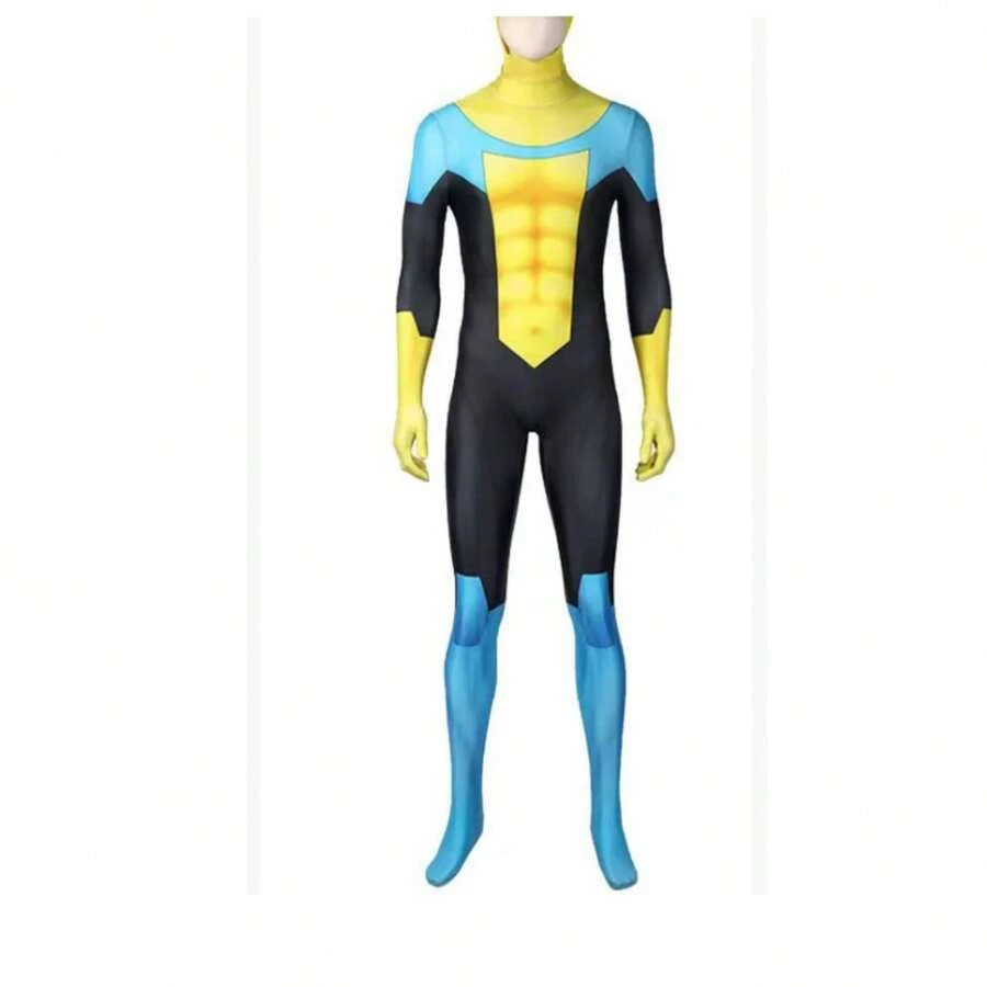 2025 New Invincible Boy Cosplay Costume, Invincible Boy Cosplay Jumpsuit, Hero - 黃-無眼鏡 - 查看 1
