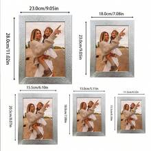 5pcs Modern Silver Gallery Frame Set, Displays 3.5x5", 4x6", 5x7", 6x8", 8x10" Photos, Horizontal & Vertical Orientation, Photo Wall Decor, Suitable For Couple Portraits, Anniversary Pictures, Bedroom, Living Room, Hallway, Gallery Wall Display, Great Christmas, Halloween, Valentine's Day Gift (Photo Paper Included Randomly)