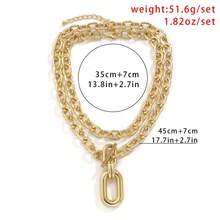 Minimalist Layered Gold Metal Chain Chunky Necklace, 14k Gold Plated Thick Jewelry For Women, Hip Hop Jewelry Gift For Christmas, Thanksgiving Birthday, Valentine's Day, Anniversary, Mother's Day, Fall And Winter Outfit Accessories - 金色 - 查看 4