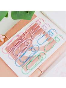 Zestaw 3/4/5/8 szt. wielofunkcyjnych klipsów do długopisów w kształcie serca – organizery do artykułów papierniczych i akcesoria do pamiętnika, wytrzymałe klipsy do długopisów, wielofunkcyjne metalowe klipsy do długopisów w kształcie serca, spinacze do papieru, uchwyty na długopisy, artykuły piśmiennicze, akcesoria do notatników, stałe klipsy do długopisów - Wielokolorowe - Zobacz 8