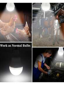 1/2 piezas Luz colgante solar LED - Bombilla de emergencia impermeable para patio exterior, jardín y camping - Durable, recargable e iluminación nocturna