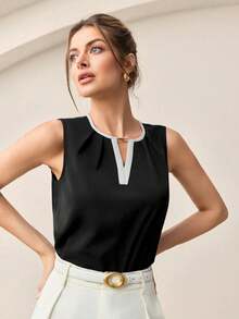 MARILYN MONNA New Women's Elegant And Romantic Urban Chic Versatile Office Wear Blouse, Suitable For Wedding Guest, Party, Concert, Brunch, Airport, Daily Fashion, Black Block Off Shoulder Top - 黑色 - 查看 3