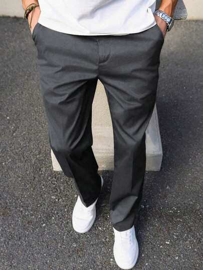 1pc Teen Boys Casual Loose Fit Streetwear Outdoor Sports Workout Solid Color Straight Leg Pants, Spring/Autumn/Winter