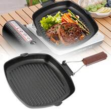 Cooking Frying Pan Non Stick Compact Folding Handle Carp Fishing Camping Outdoor - Black - View 2