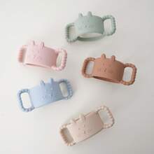 1pc Silicone Baby Bottle Handles, Cute Rabbit Narrow Straw Bottle Holder, Easy Grip Baby Bottle Holder