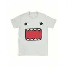 Y2k Domokun Babyface T Men's Cotton Crazy T-Shirt Crew Collar T-Shirt Short Sleeve Top Adult - 白色 - 查看 1
