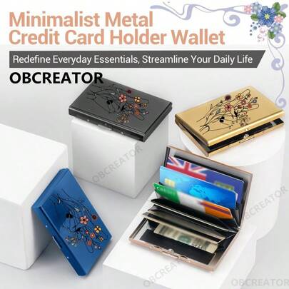 OBCREATOR New Arrival: Colorful Floral Pattern Design, Card Holder, Travel Essentials, Stylish Pattern, Accessory, Highquality Build, Lightweight Wallet, Compact Wallet, Modern Organizer, Students, Fashion Lovers