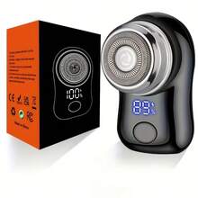 Men's Electric Shaver, USB Charging, Digital Display, Compact And Portable, Ideal For Business Travel. Perfect Holiday Gift. - 黑色 - 查看 6