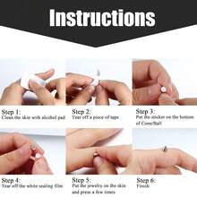 JOERICA Fake Nose Eyebrow Ring Fake Lip Labret Studs Replacement Ball With 40pcs Sticker Faux Nose Studs Non-Piercing Body Jewelry Fake Skin Piercing{Inchcolor_nameinch:InchSilverToneinch} - 銀色調 - 查看 7