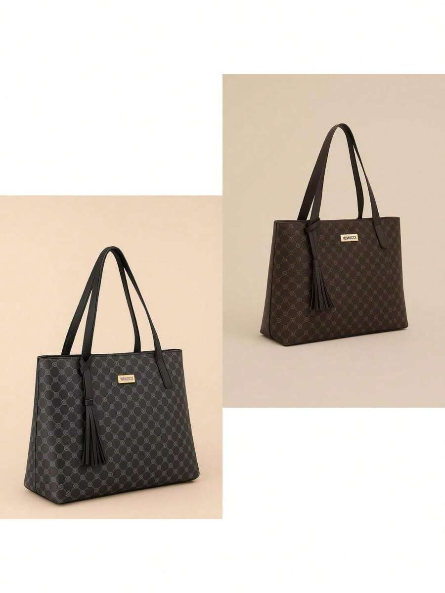 Kit 2  Bolsa Sacola de Ombro Leve, Casual Estilosa e Espaçosa