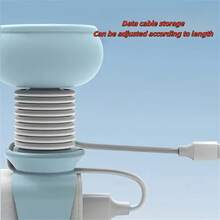 1 件硅胶充电器线保护器，卡通创意桌面收纳装饰 - 彩色 - 查看 4