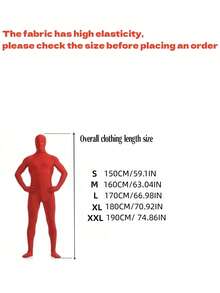 1 件 Zentai 紧身衣，全身氨纶紧身服装，角色扮演连体衣，弹性面料，适合舞台表演，隐形穿着