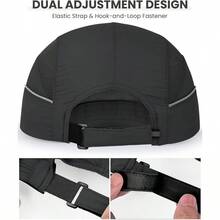 Quick - Dry Running Hat Men Women - UPF 50+ Breathable Mesh, Reflective Sports Cap Outdoor, Hiking - 黑色 - 查看 4