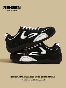 RENBEN 1 par de zapatillas casuales con cordones y malla para hombres, zapatillas deportivas de verano transpirables y de suela baja, adecuadas para viajar, ir al trabajo, hacer senderismo, citas, zapatos populares para hombres en 2025