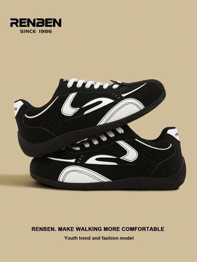 RENBEN 1 par de zapatillas casuales con cordones y malla para hombres, zapatillas deportivas de verano transpirables y de suela baja, adecuadas para viajar, ir al trabajo, hacer senderismo, citas, zapatos populares para hombres en 2025